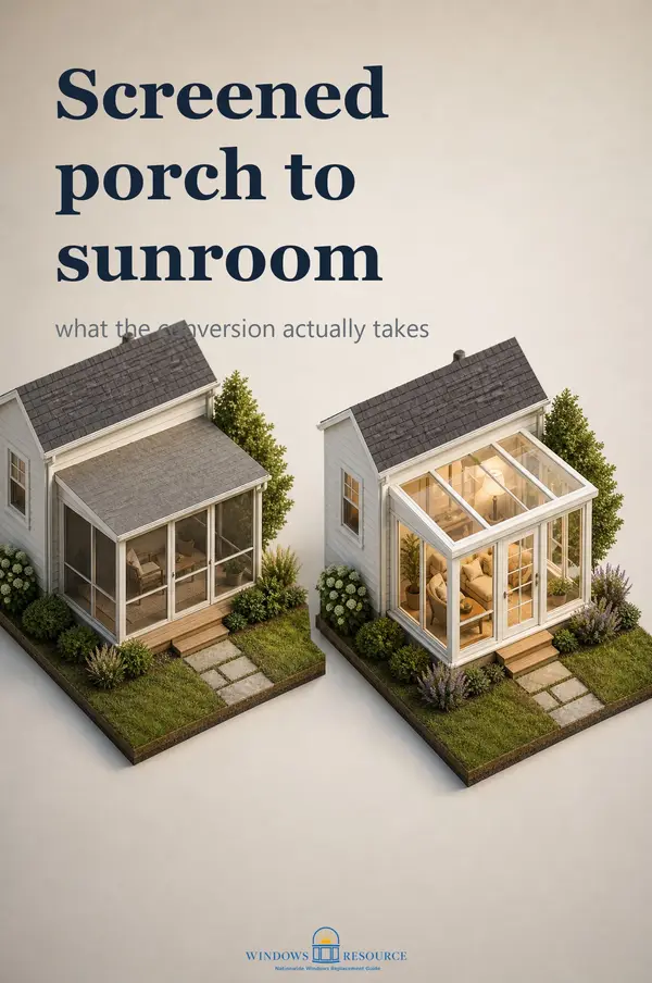 Screened porch to sunroom: what the conversion takes