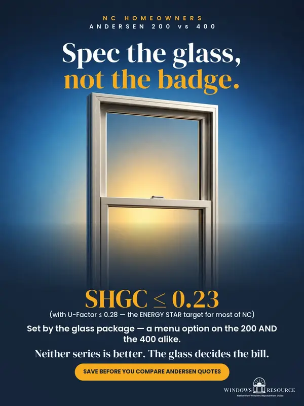 Andersen 200 vs 400: Spec the Glass, Not the Badge (NC)