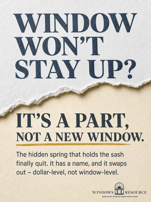 Window Won't Stay Up? Sash Balances — The $-Level Fix